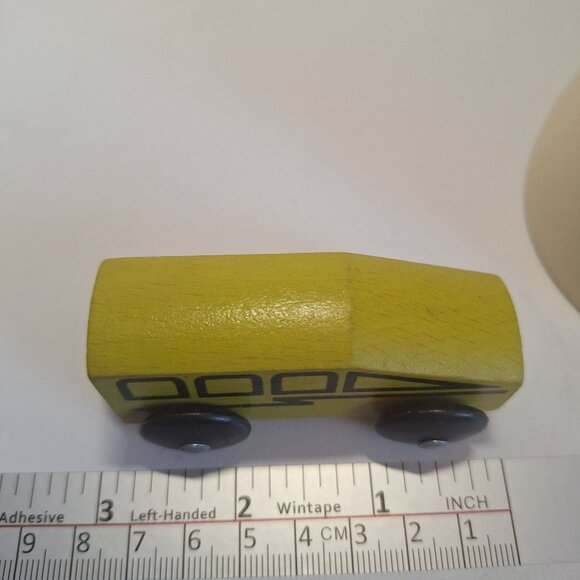 Vintage 1990s IKEA 3" Wooden Magnetic Yellow Toy Bus Train Car - Picture 5 of 6